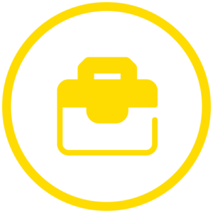 Yellow briefcase icon
