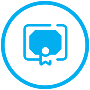 blue certificate icon