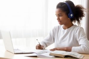 Student Learning on Laptop