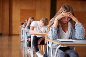 Student taking a test