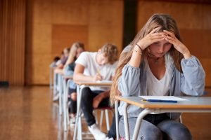 Students taking a test